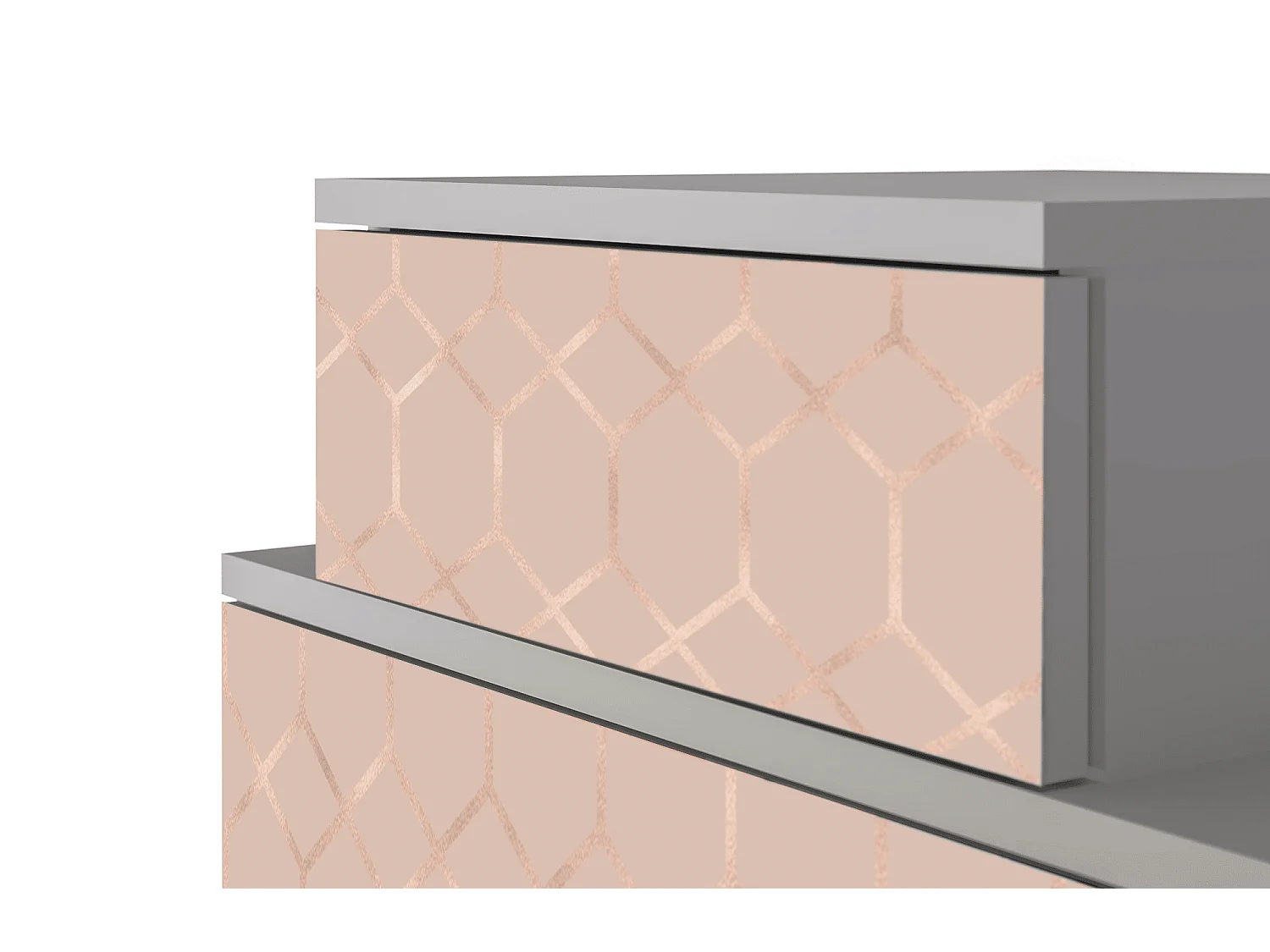 Table de nuit - 58х58х41 cm - NS1 - Rose Honeycomb, Gris