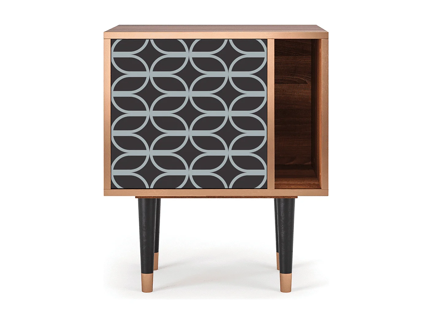 Table de nuit - 57х69х48 cm - S2 - Braided Blue, Noyer