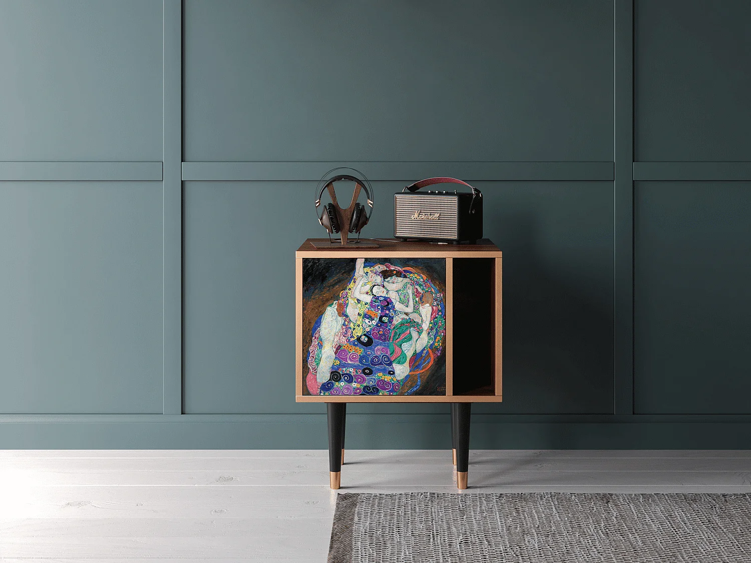 Mesita de noche - 57х69х48 cm - S2 - The Maiden by Klimt, Nogal