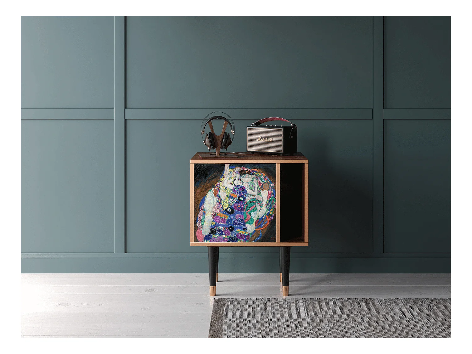 Table de nuit - 57х69х48 cm - S2 - The Maiden by Klimt, Noyer