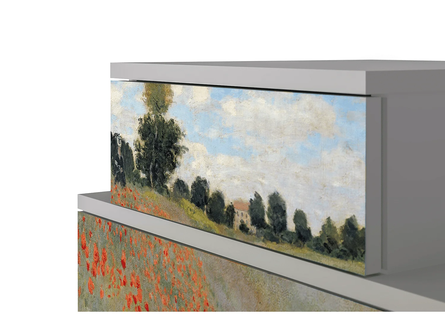 Table de nuit - 58х58х41 cm - NS1 - The Poppy Field   , Gris