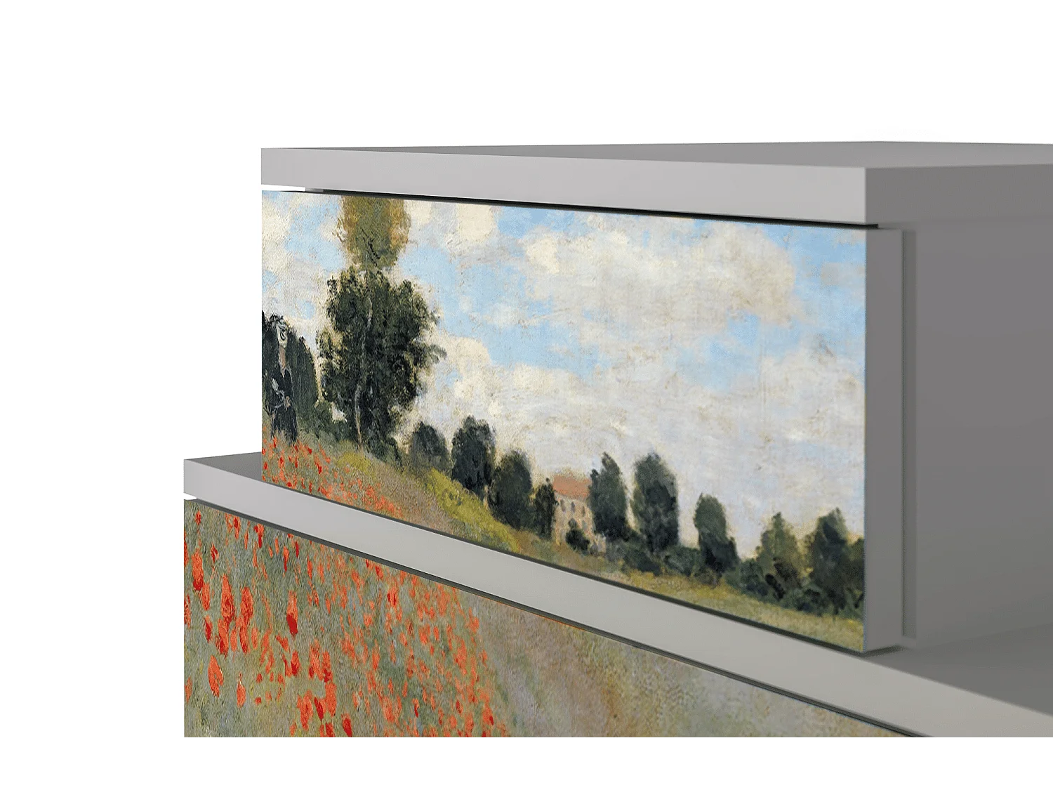 Table de nuit - 58х58х41 cm - NS1 - The Poppy Field   , Gris