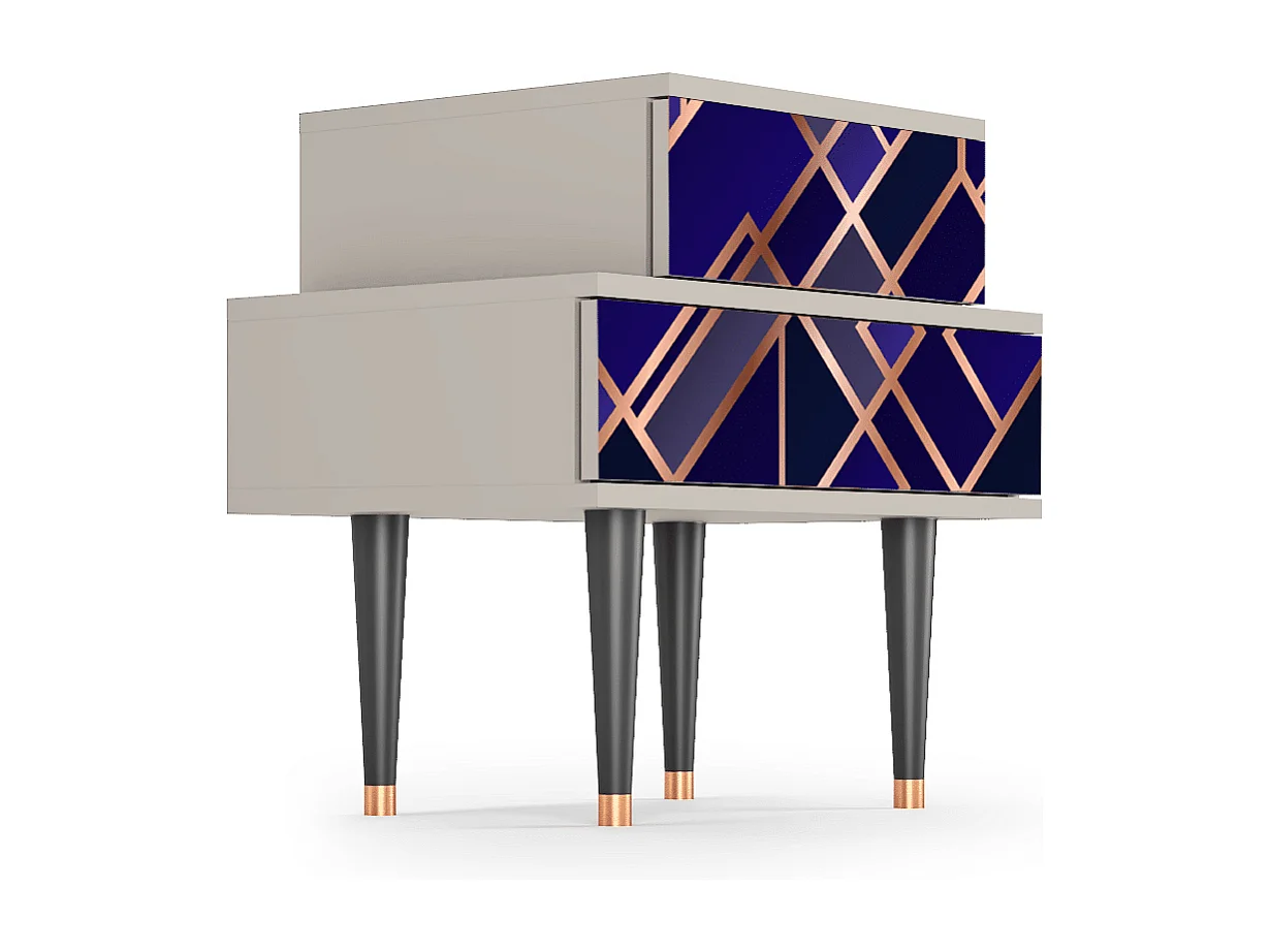 Stolik nocny - 58х58х41 cm - NS1 - Aquamarine Getsby, Piaskowy