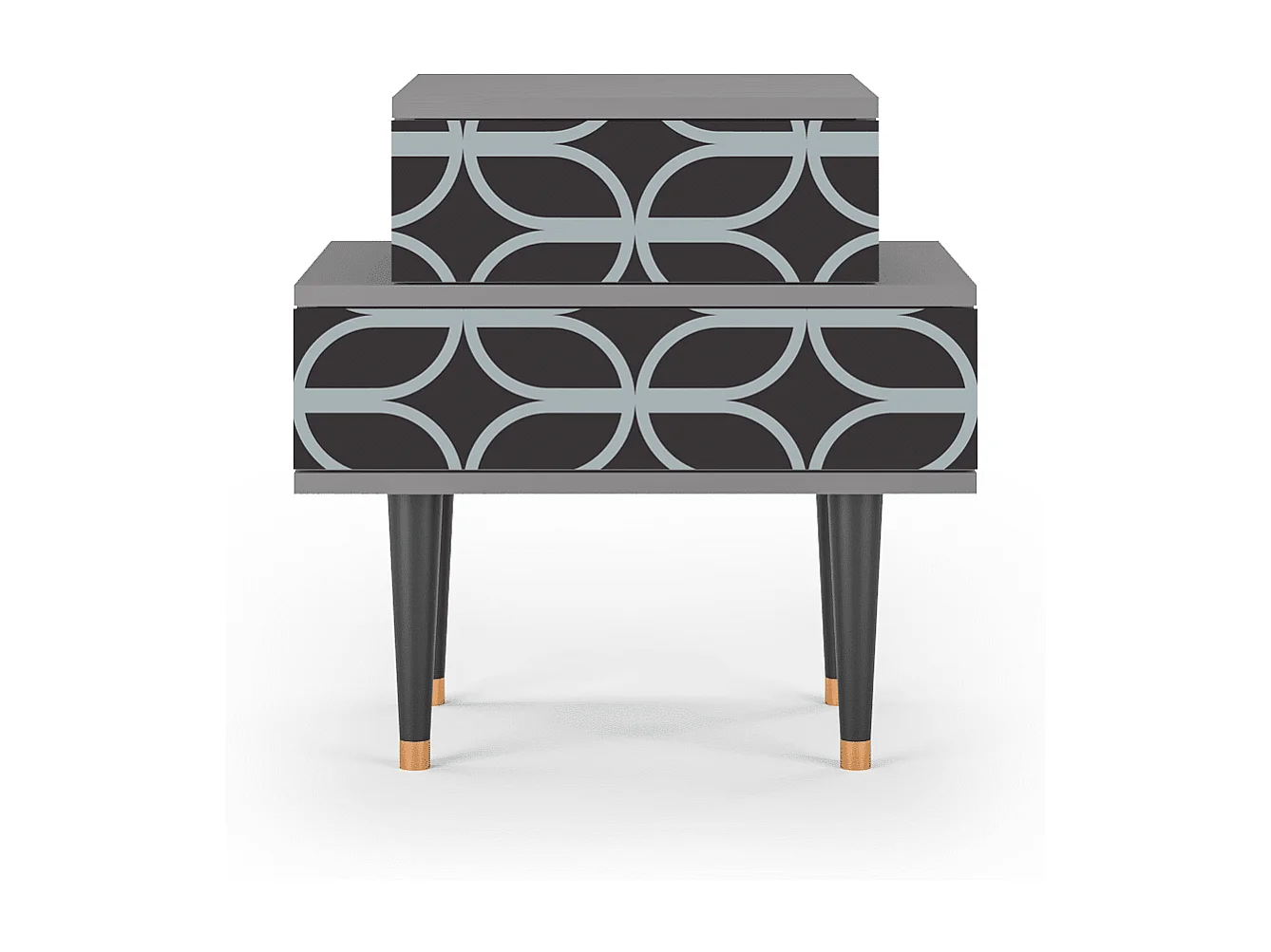 Table de nuit - 58х58х41 cm - NS1 - Braided Blue, Gris