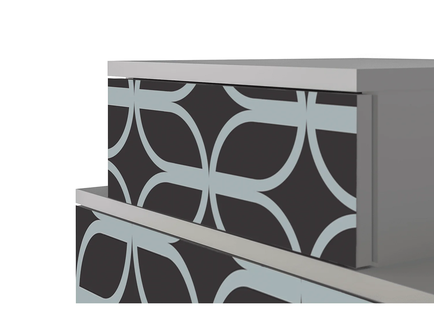 Table de nuit - 58х58х41 cm - NS1 - Braided Blue, Gris