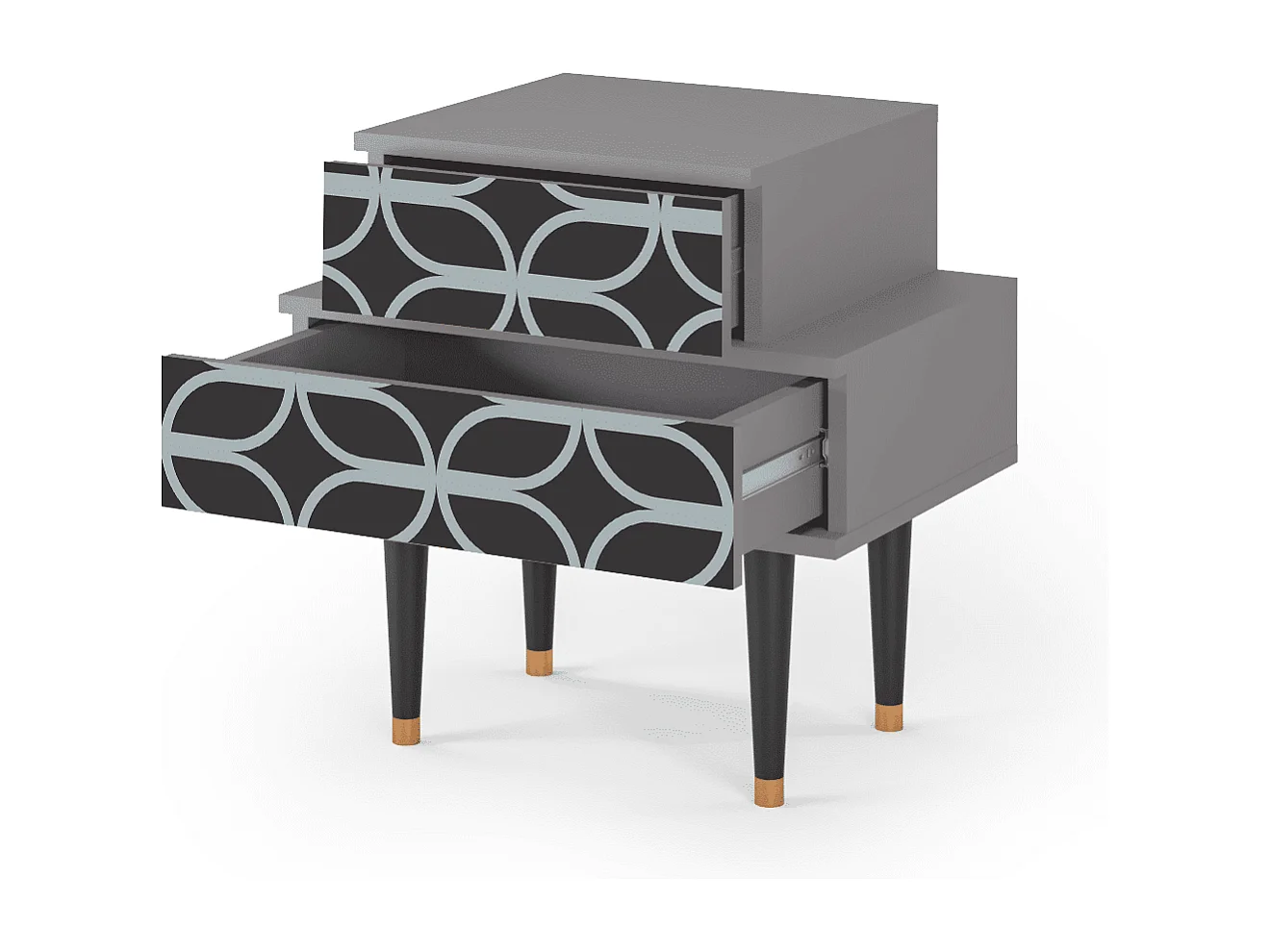 Table de nuit - 58х58х41 cm - NS1 - Braided Blue, Gris