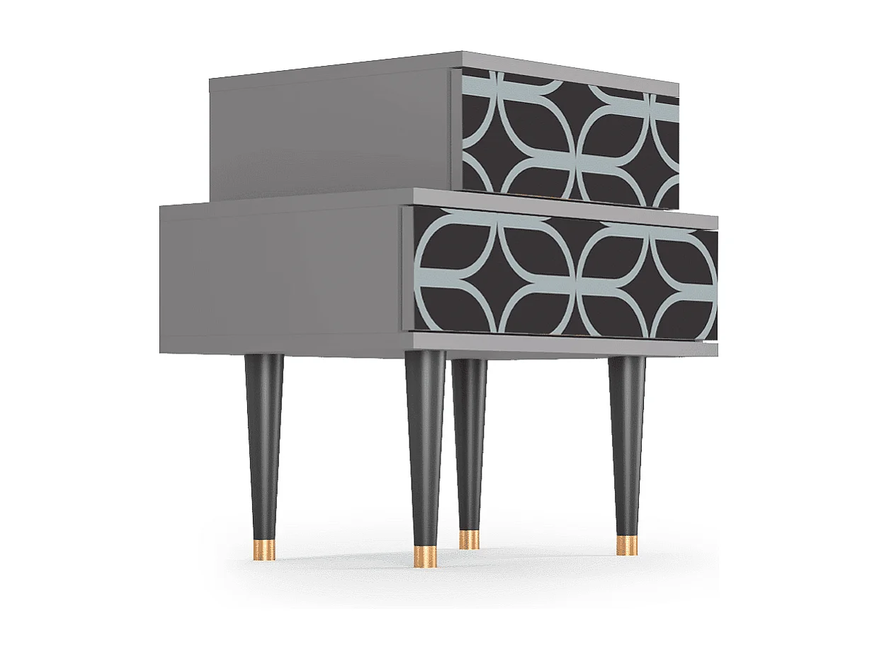 Table de nuit - 58х58х41 cm - NS1 - Braided Blue, Gris