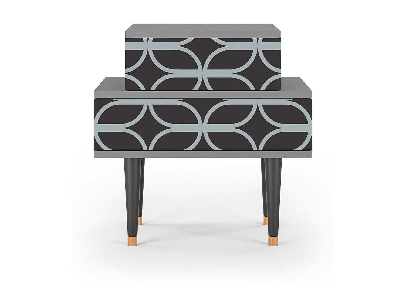 Nachttisch - 58х58х41 cm - NS1 - Braided Blue, Grau