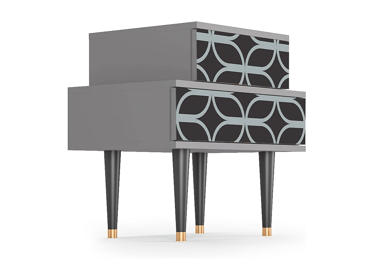 Nachttisch - 58х58х41 cm - NS1 - Braided Blue, Grau