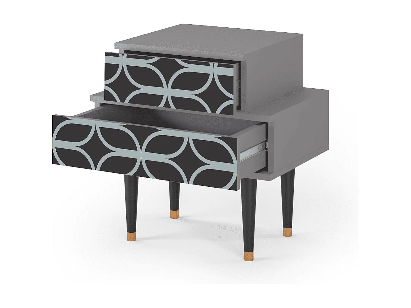 Nachttisch - 58х58х41 cm - NS1 - Braided Blue, Grau