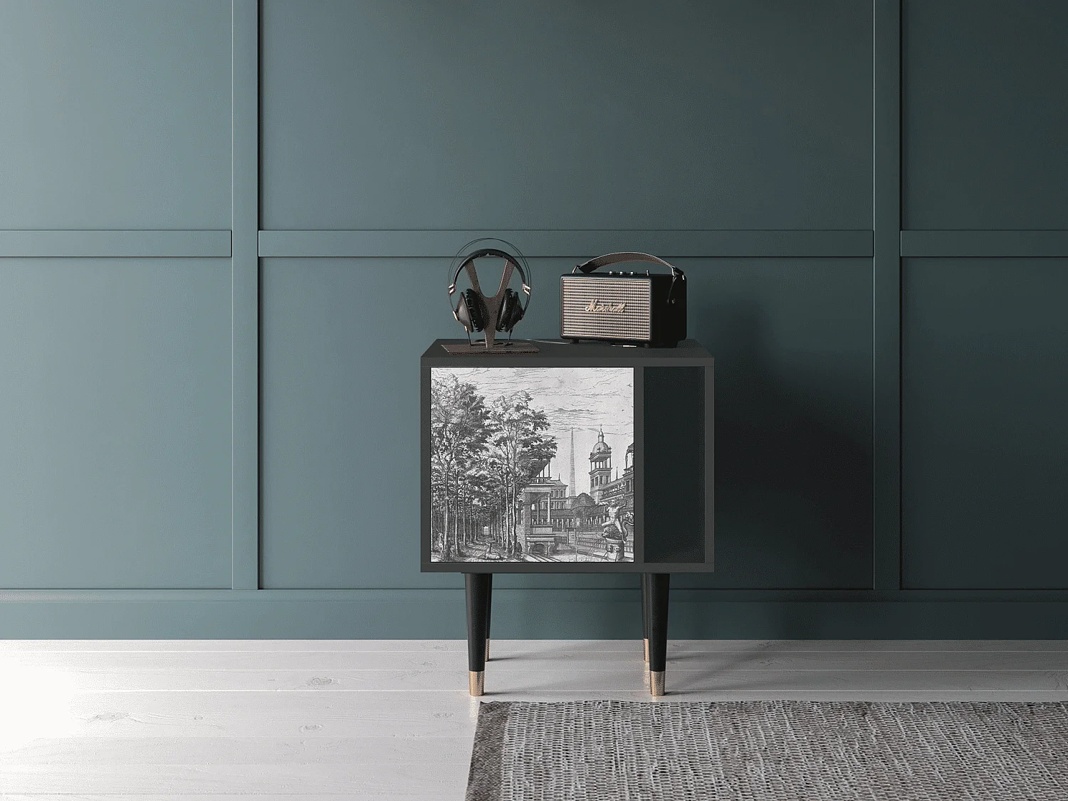 Table de nuit - 57х69х48 cm - S2 - View of the Piazza, Anthracite