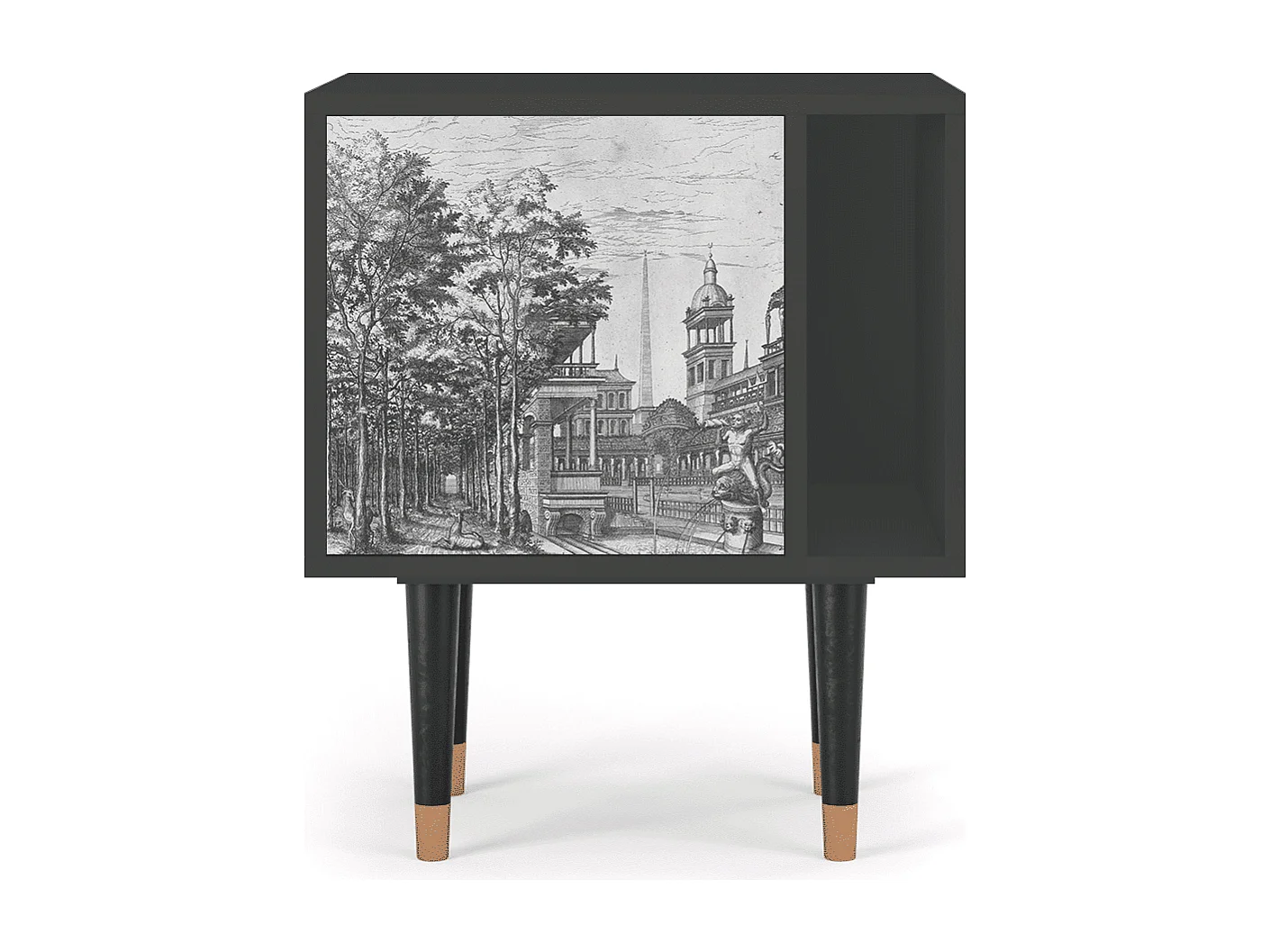 Table de nuit - 57х69х48 cm - S2 - View of the Piazza, Anthracite