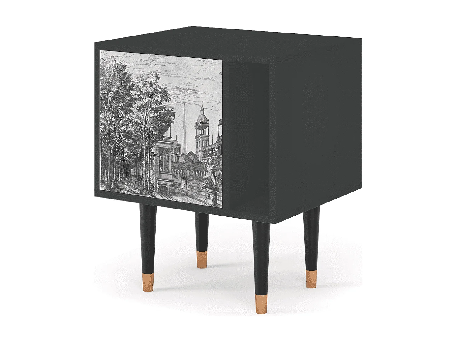 Table de nuit - 57х69х48 cm - S2 - View of the Piazza, Anthracite