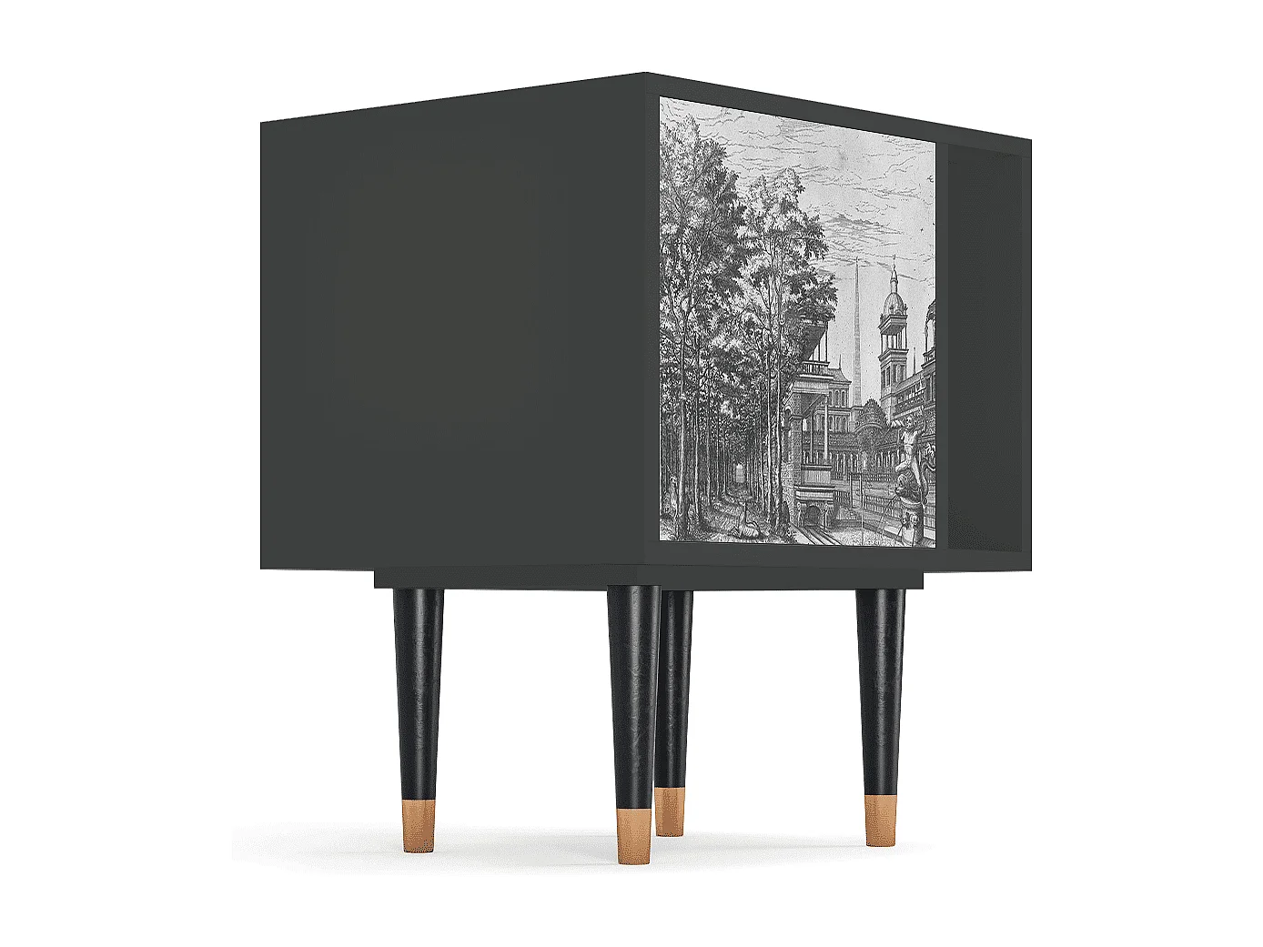 Table de nuit - 57х69х48 cm - S2 - View of the Piazza, Anthracite