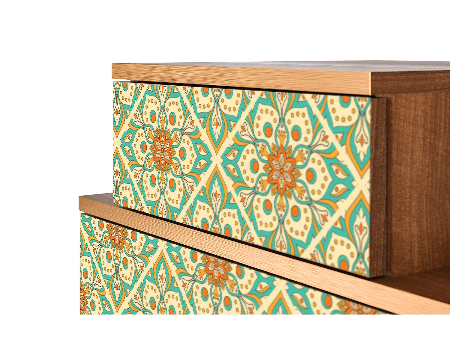 Table de nuit - 58х58х41 cm - NS1 - Hindu Daisy, Noyer