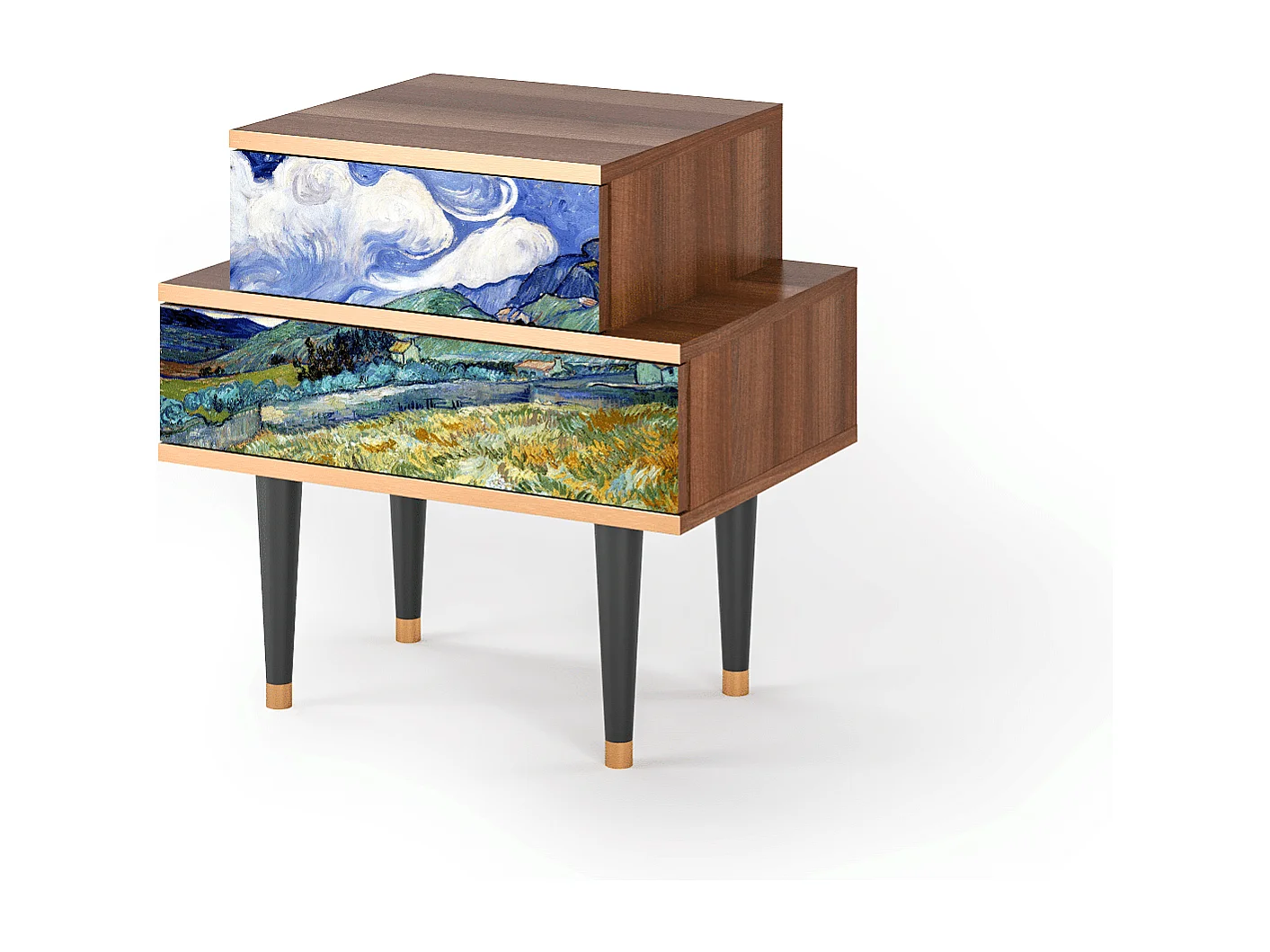 Table de nuit - 58х58х41 cm - NS1 - Landscape, Noyer