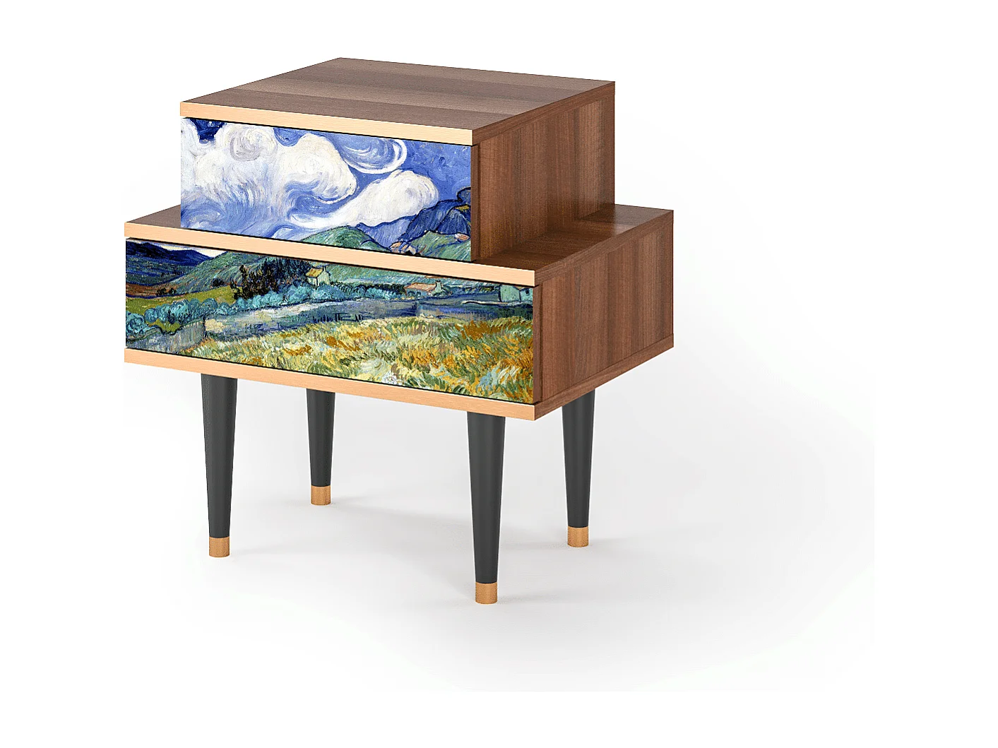 Table de nuit - 58х58х41 cm - NS1 - Landscape, Noyer