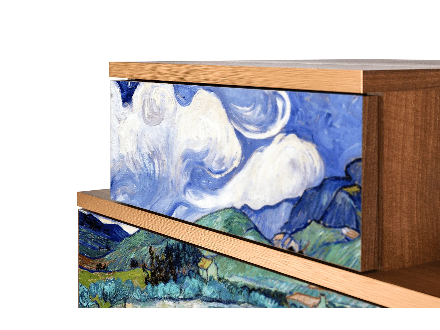Table de nuit - 58х58х41 cm - NS1 - Landscape, Noyer