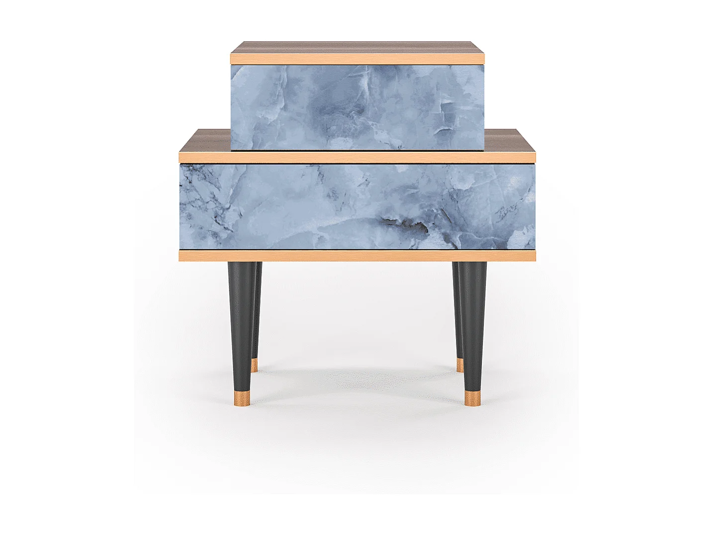 Comodino - 58х58х41 cm - NS1 - Feather Ice, Noce