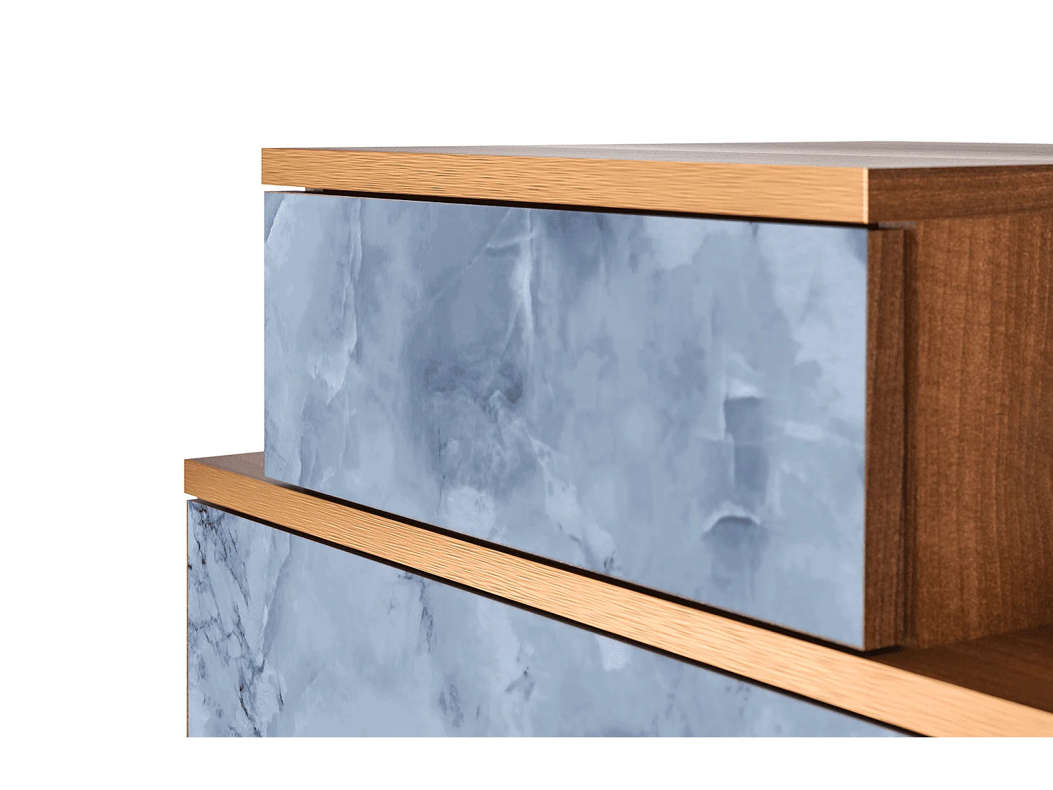 Comodino - 58х58х41 cm - NS1 - Feather Ice, Noce
