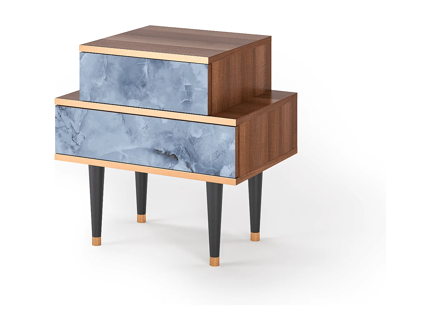 Table de nuit - 58х58х41 cm - NS1 - Feather Ice, Noyer