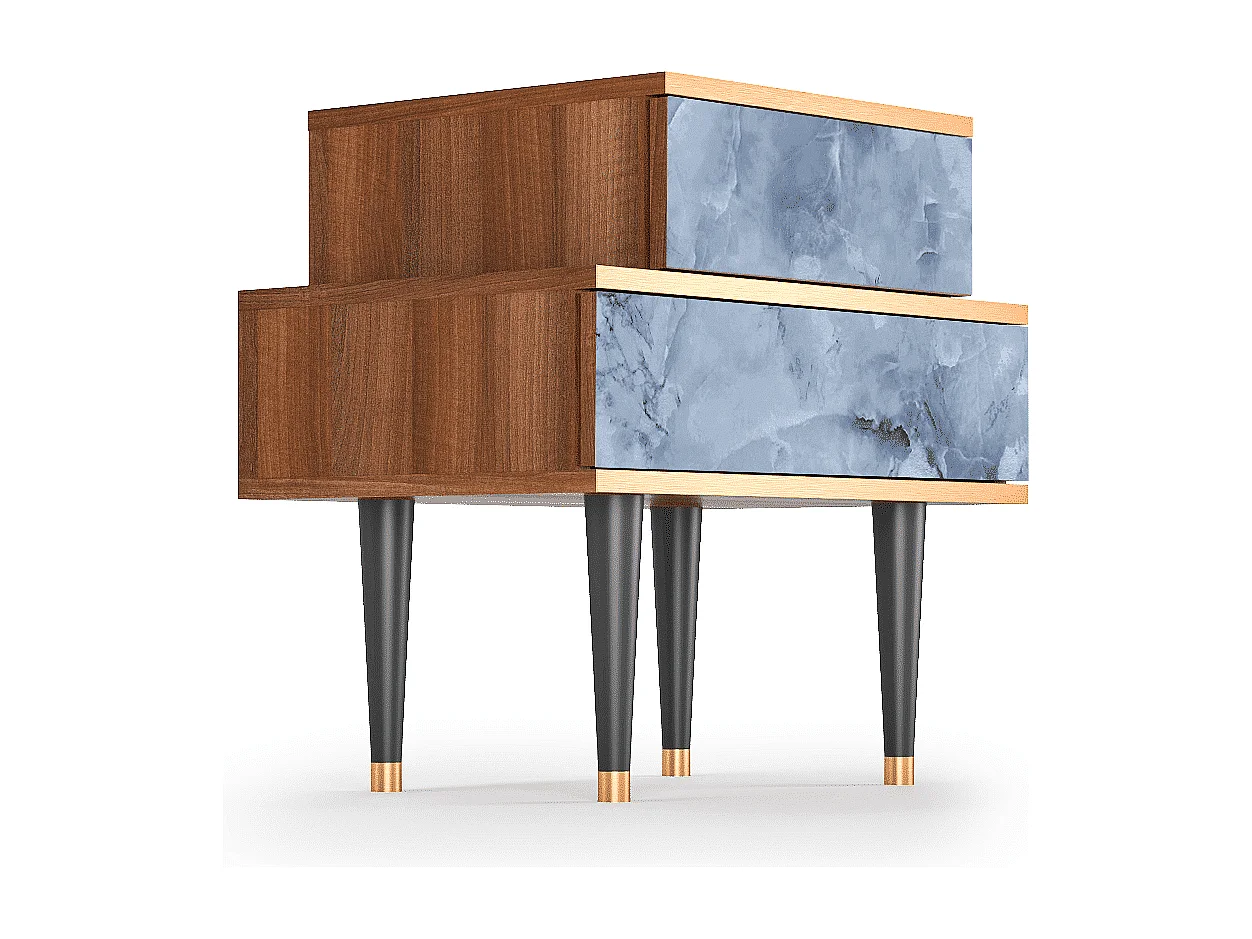 Table de nuit - 58х58х41 cm - NS1 - Feather Ice, Noyer