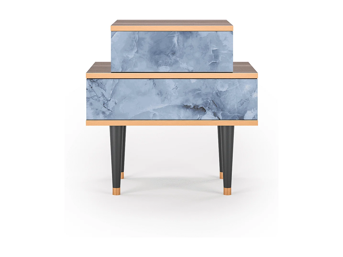 Criado-mudo - 58х58х41 cm - NS1 - Feather Ice, Nogueira