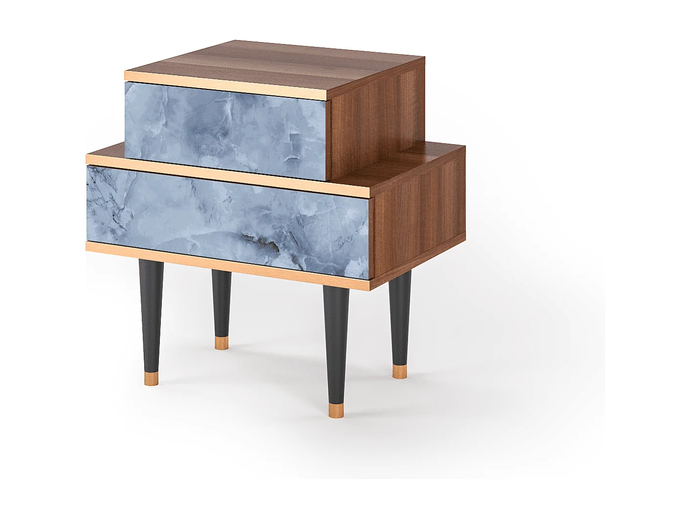 Criado-mudo - 58х58х41 cm - NS1 - Feather Ice, Nogueira