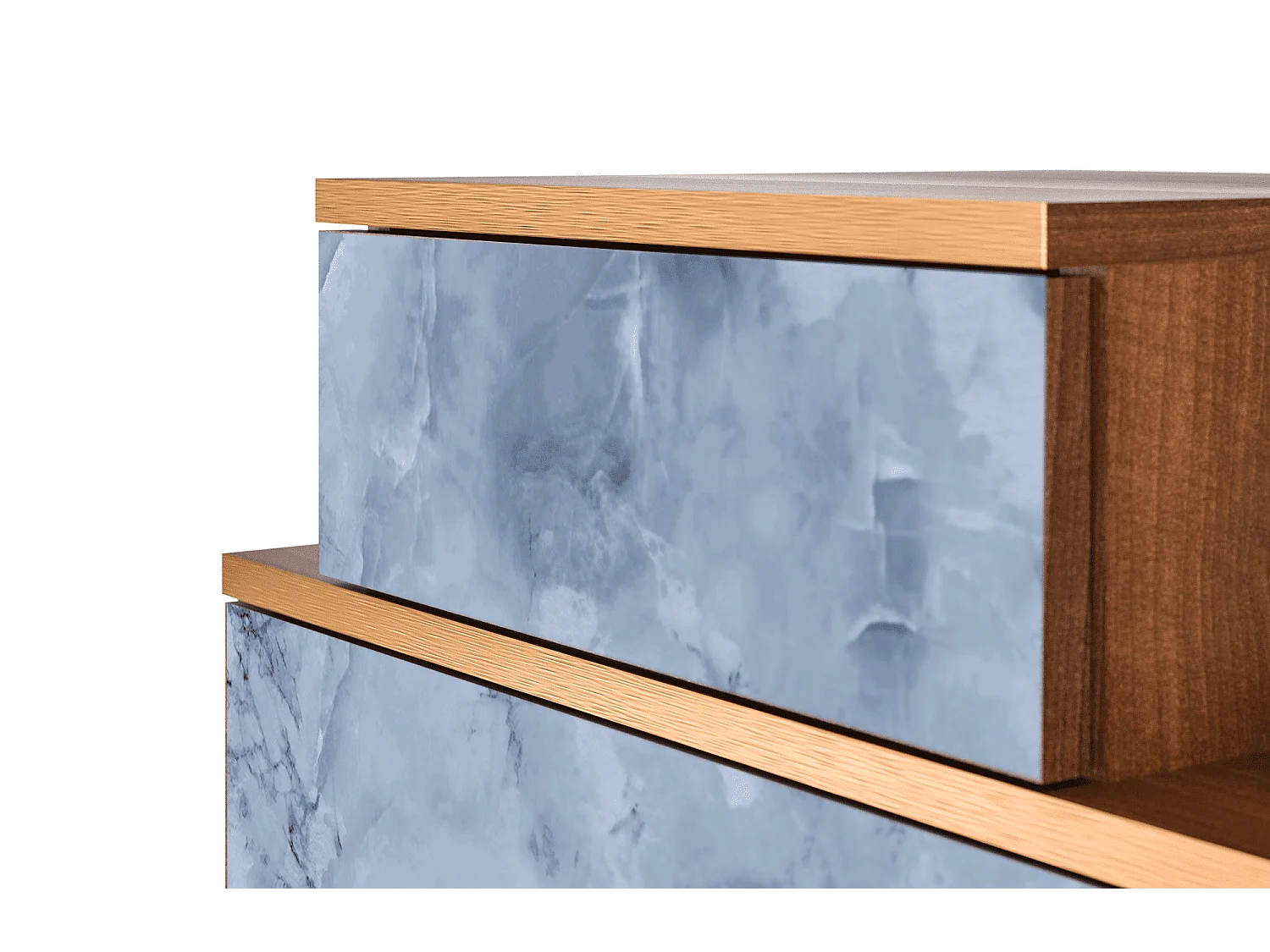 Criado-mudo - 58х58х41 cm - NS1 - Feather Ice, Nogueira