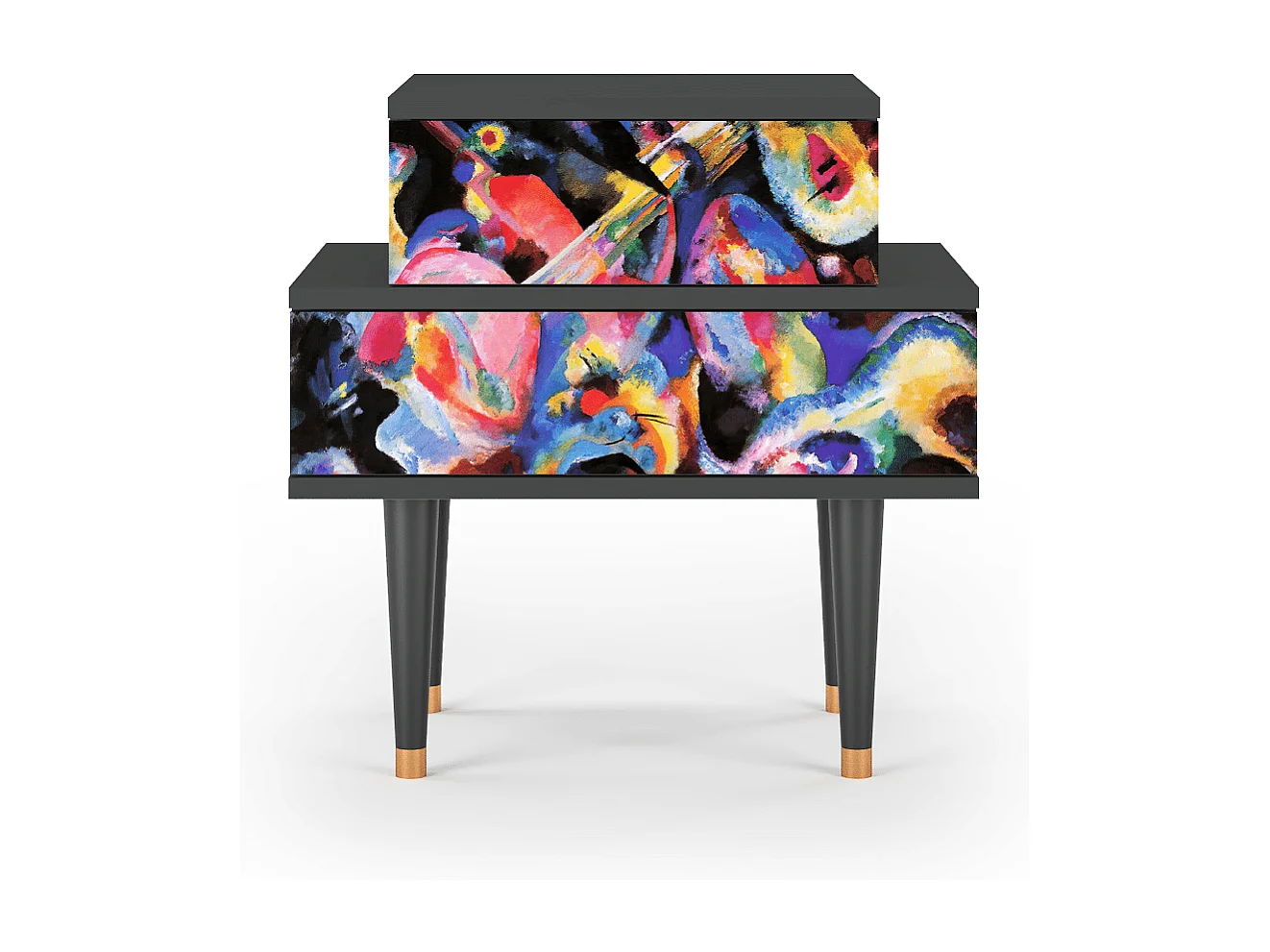 Stolik nocny - 58х58х41 cm - NS1 - Kandinsky, Antracyt