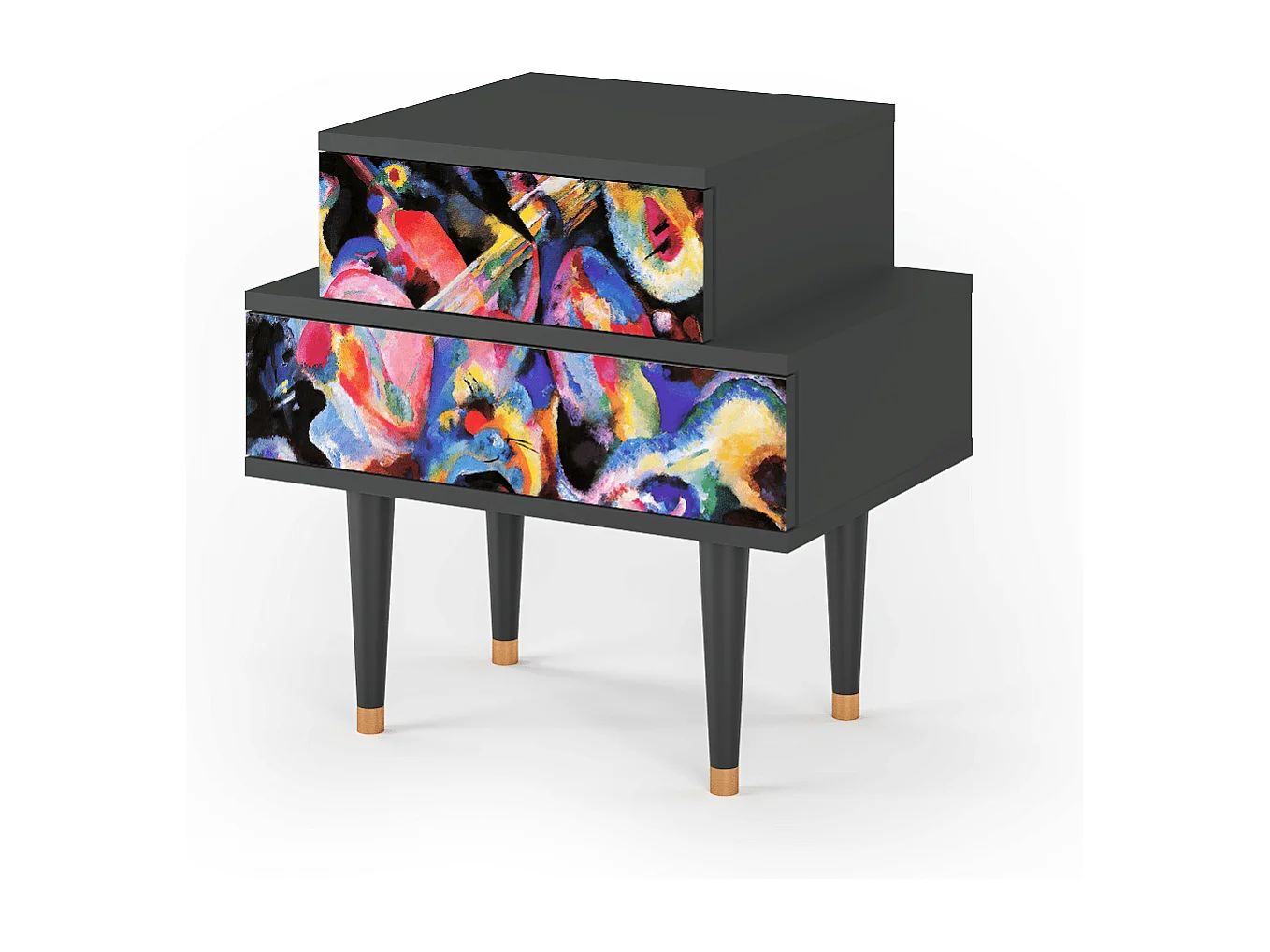 Stolik nocny - 58х58х41 cm - NS1 - Kandinsky, Antracyt