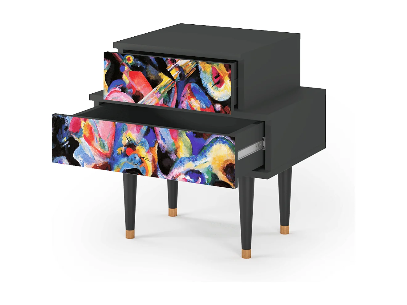 Stolik nocny - 58х58х41 cm - NS1 - Kandinsky, Antracyt