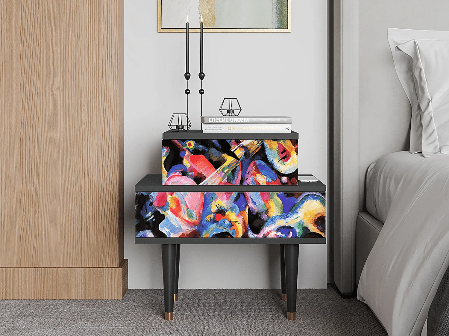 Criado-mudo - 58х58х41 cm - NS1 - Kandinsky, Antracite