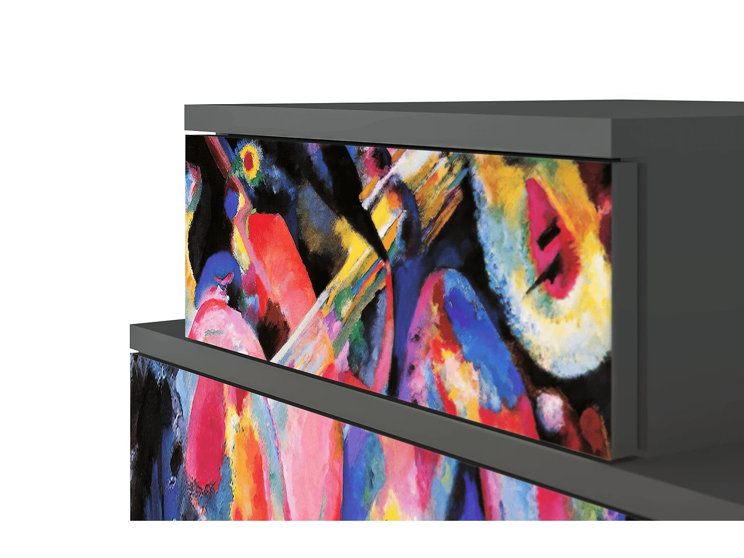 Stolik nocny - 58х58х41 cm - NS1 - Kandinsky, Antracyt