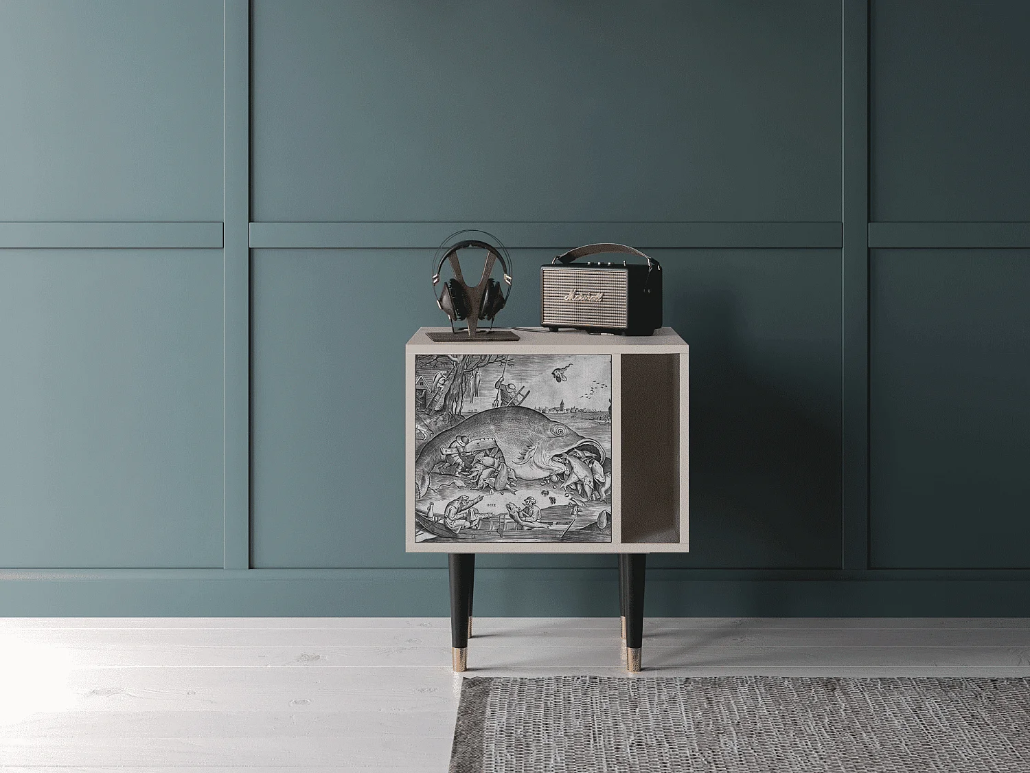 Table de nuit - 57х69х48 cm - S2 - Big Fish Eat Little, Sable