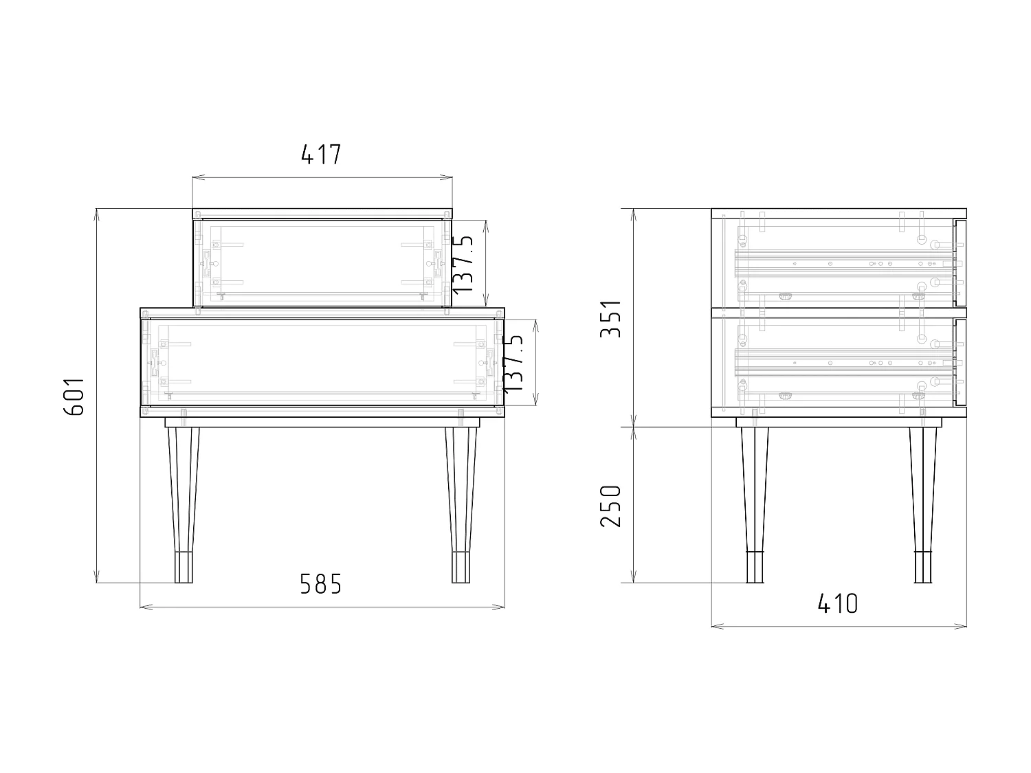 Comodino - 58х58х41 cm - NS1 - Marine Strings, Latte