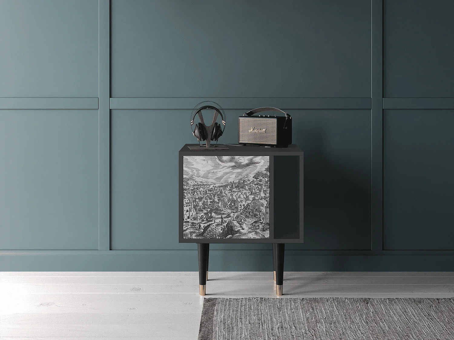 Table de nuit - 57х69х48 cm - S2 - Bird Dropping, Anthracite