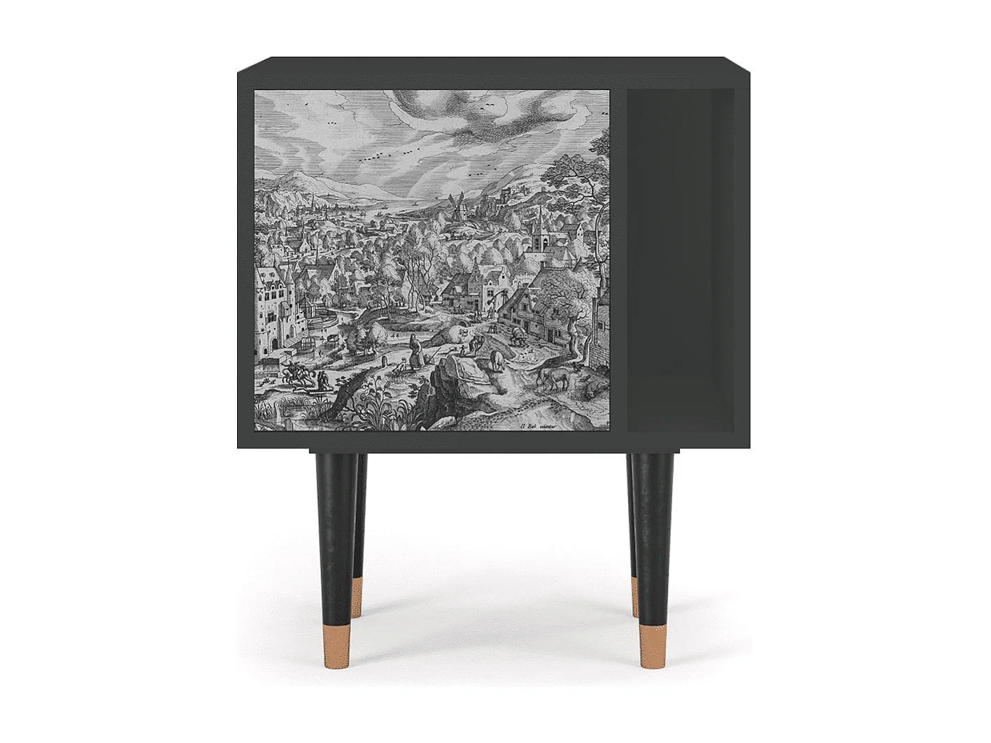 Table de nuit - 57х69х48 cm - S2 - Bird Dropping, Anthracite