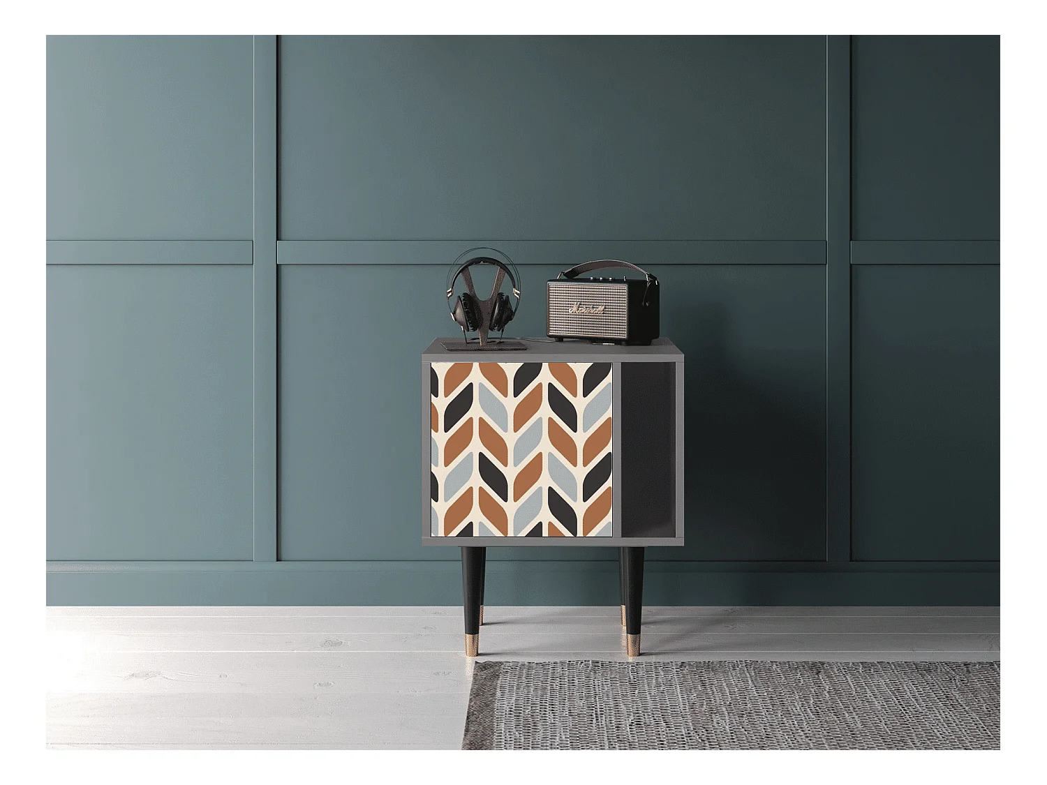Table de nuit - 57х69х48 cm - S2 - Beige Laure, Gris