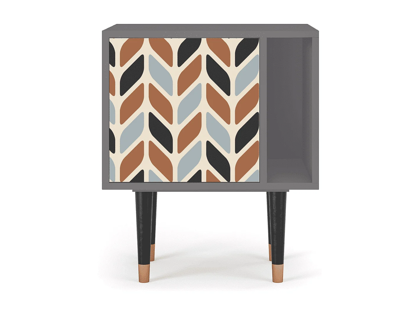 Mesita de noche - 57х69х48 cm - S2 - Beige Laure, Gris