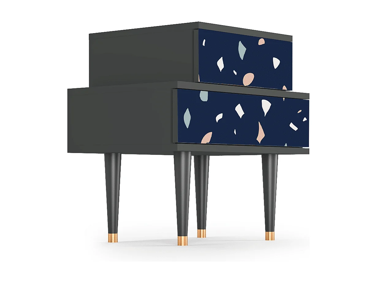 Stolik nocny - 58х58х41 cm - NS1 - Space Satellites, Antracyt