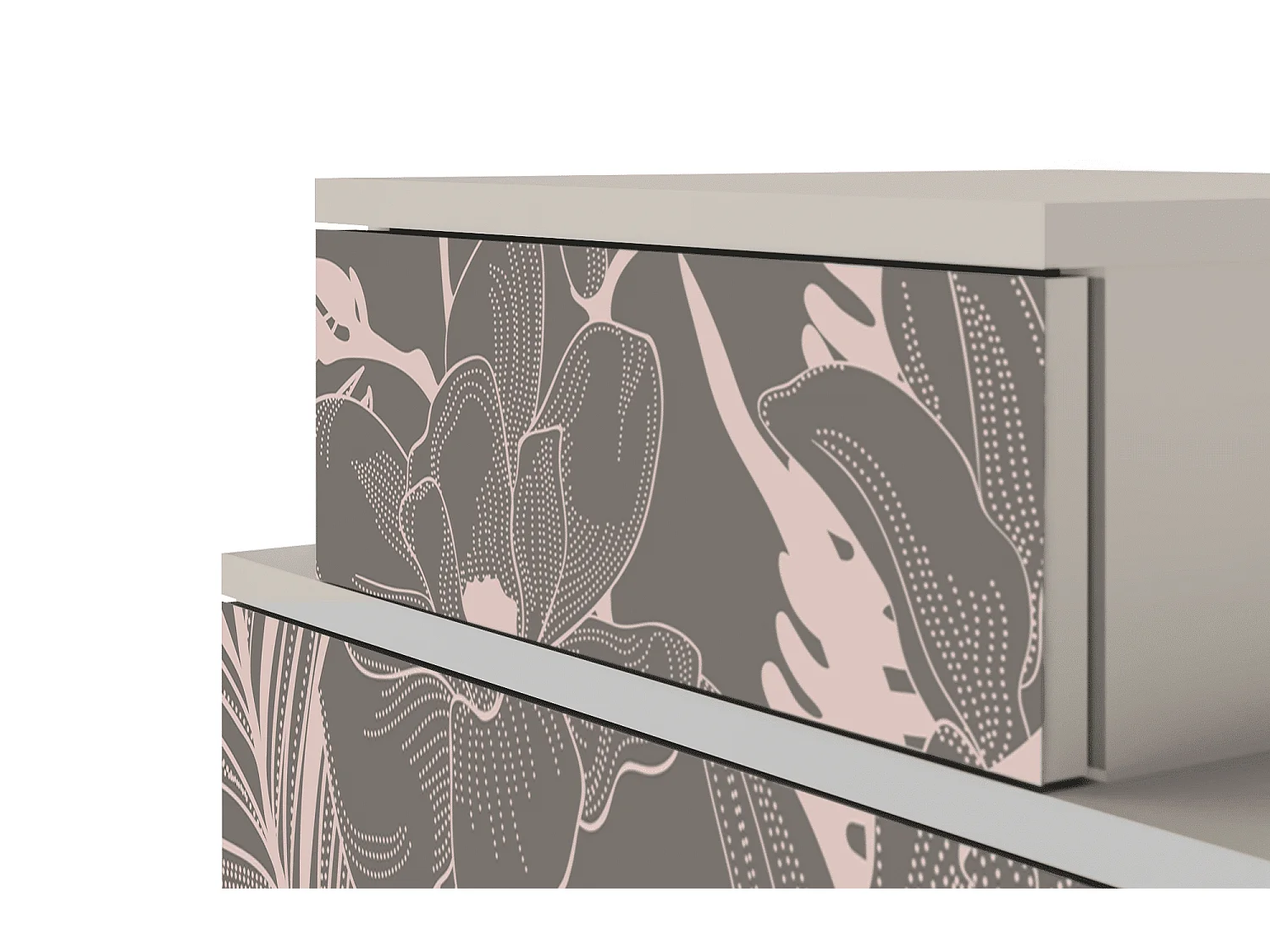 Table de nuit - 58х58х41 cm - NS1 - Issabelline Flower, Sable