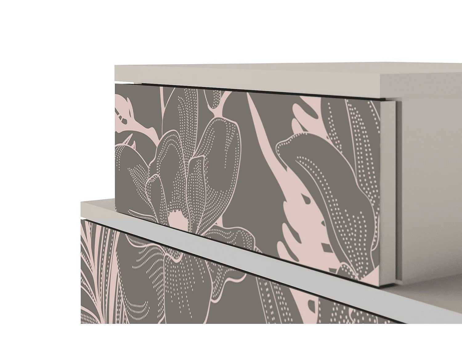 Stolik nocny - 58х58х41 cm - NS1 - Issabelline Flower, Piaskowy