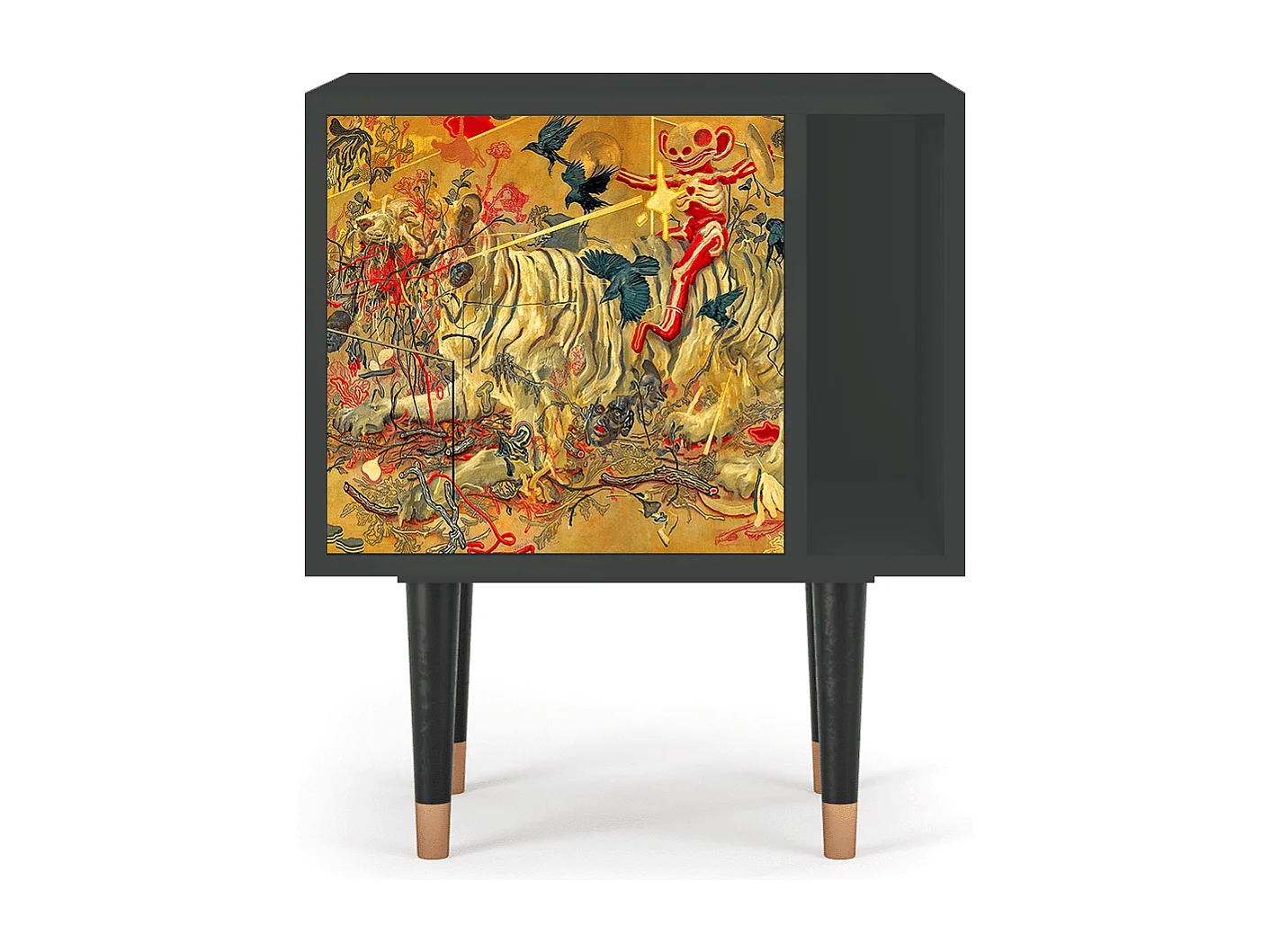 Stolik nocny - 57х69х48 cm - S2 - Blood by James Jean, Antracyt