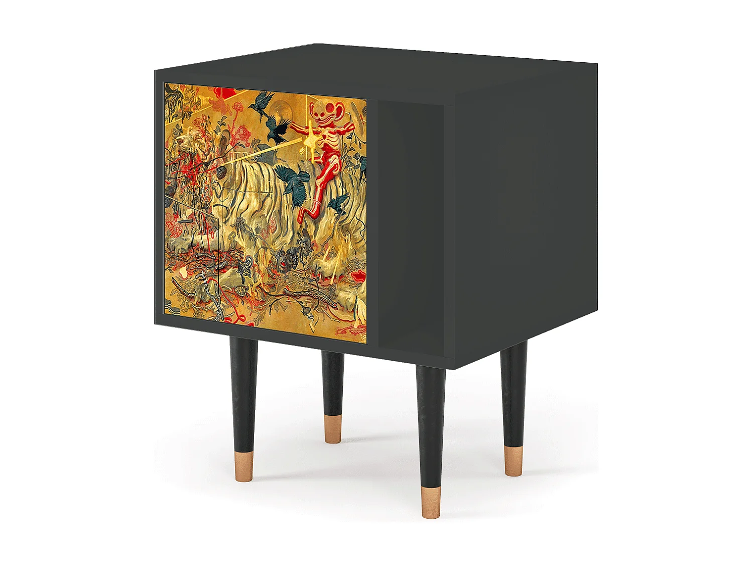 Stolik nocny - 57х69х48 cm - S2 - Blood by James Jean, Antracyt