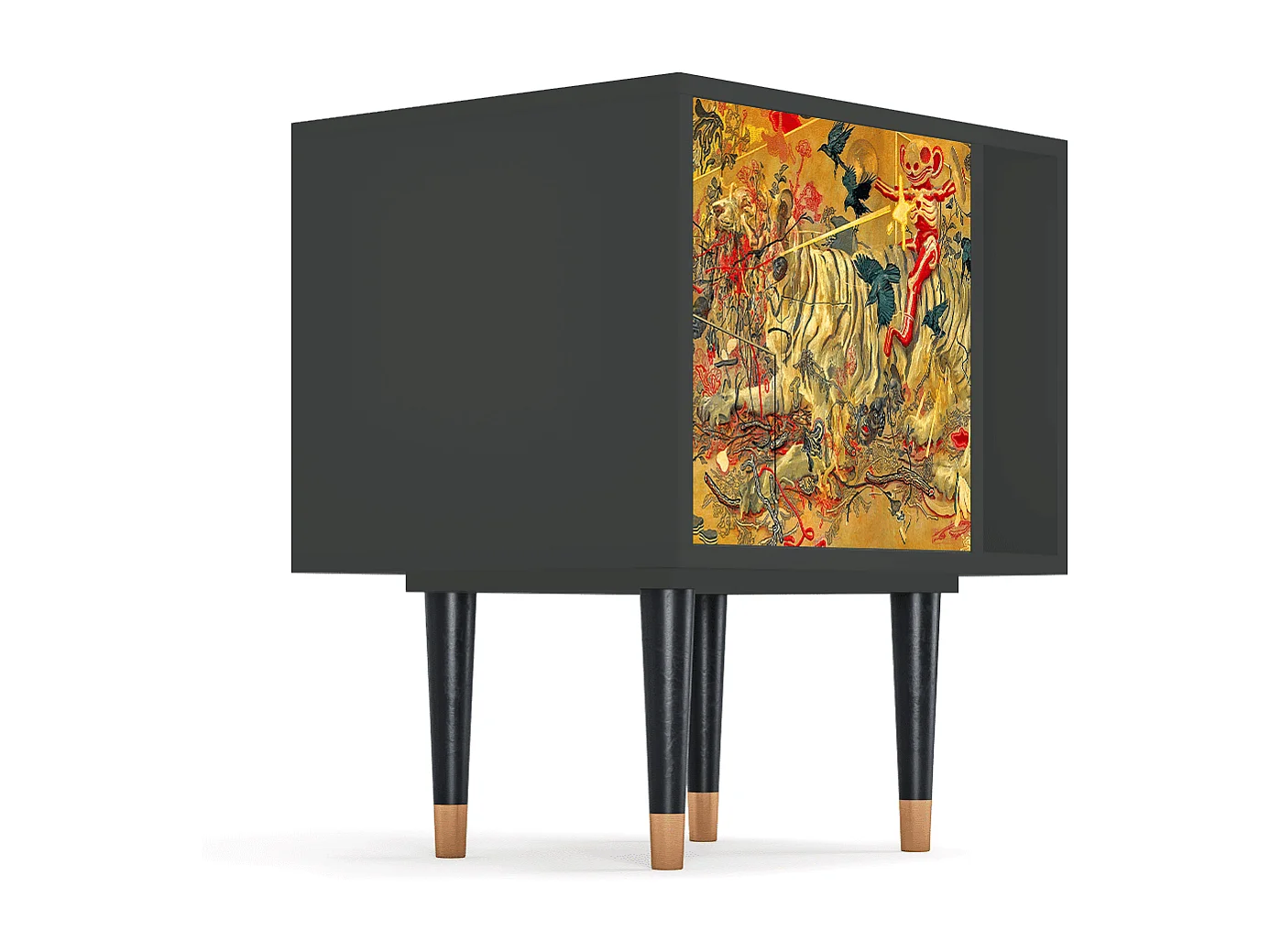 Stolik nocny - 57х69х48 cm - S2 - Blood by James Jean, Antracyt