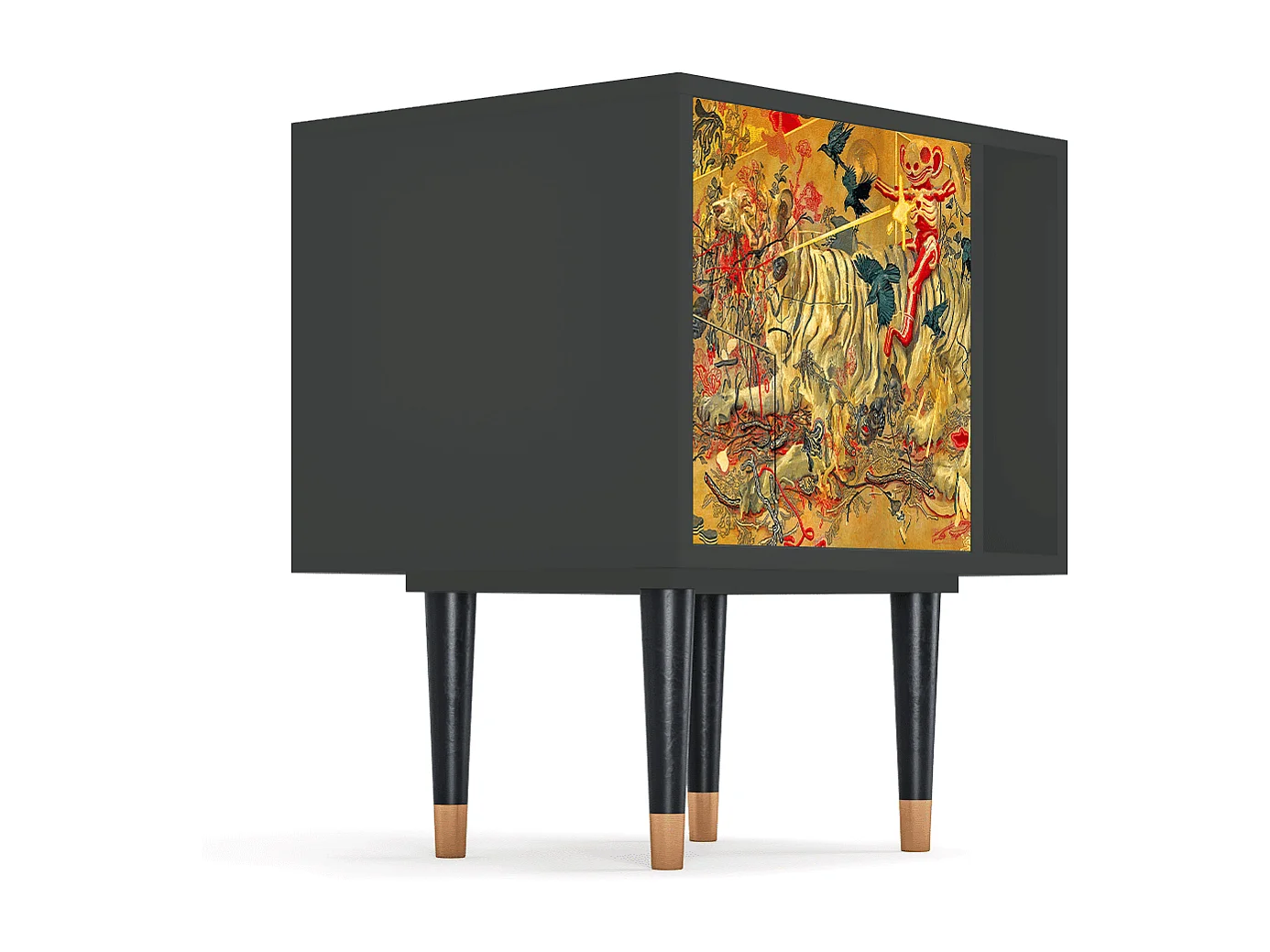 Stolik nocny - 57х69х48 cm - S2 - Blood by James Jean, Antracyt