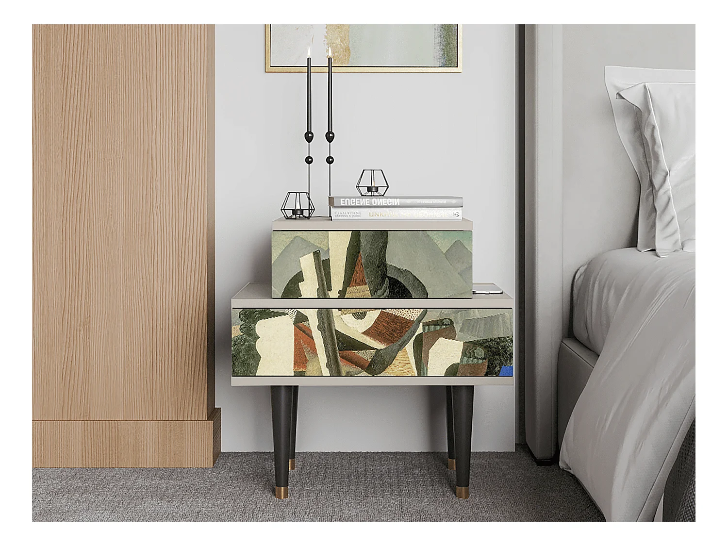 Nachttisch - 58х58х41 cm - NS1 - The Cubist Paintings , Sand