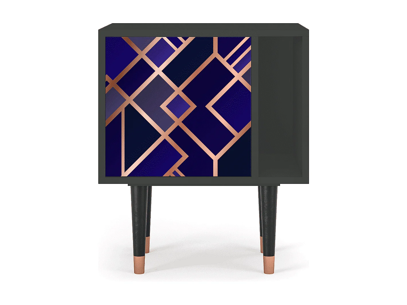 Stolik nocny - 57х69х48 cm - S2 - Aquamarine Getsby, Antracyt