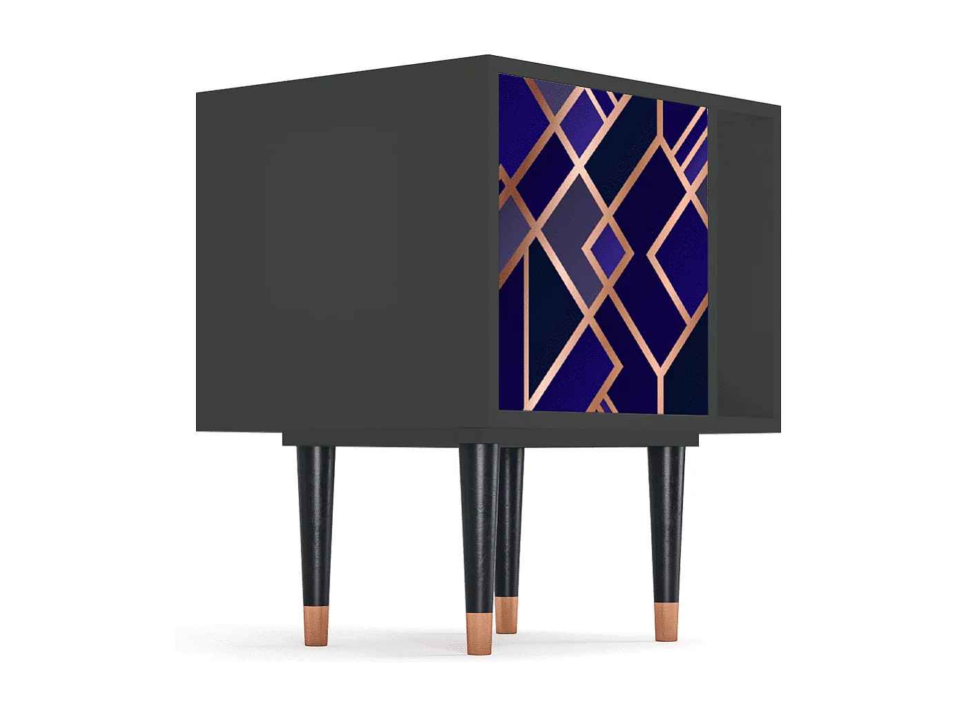 Stolik nocny - 57х69х48 cm - S2 - Aquamarine Getsby, Antracyt